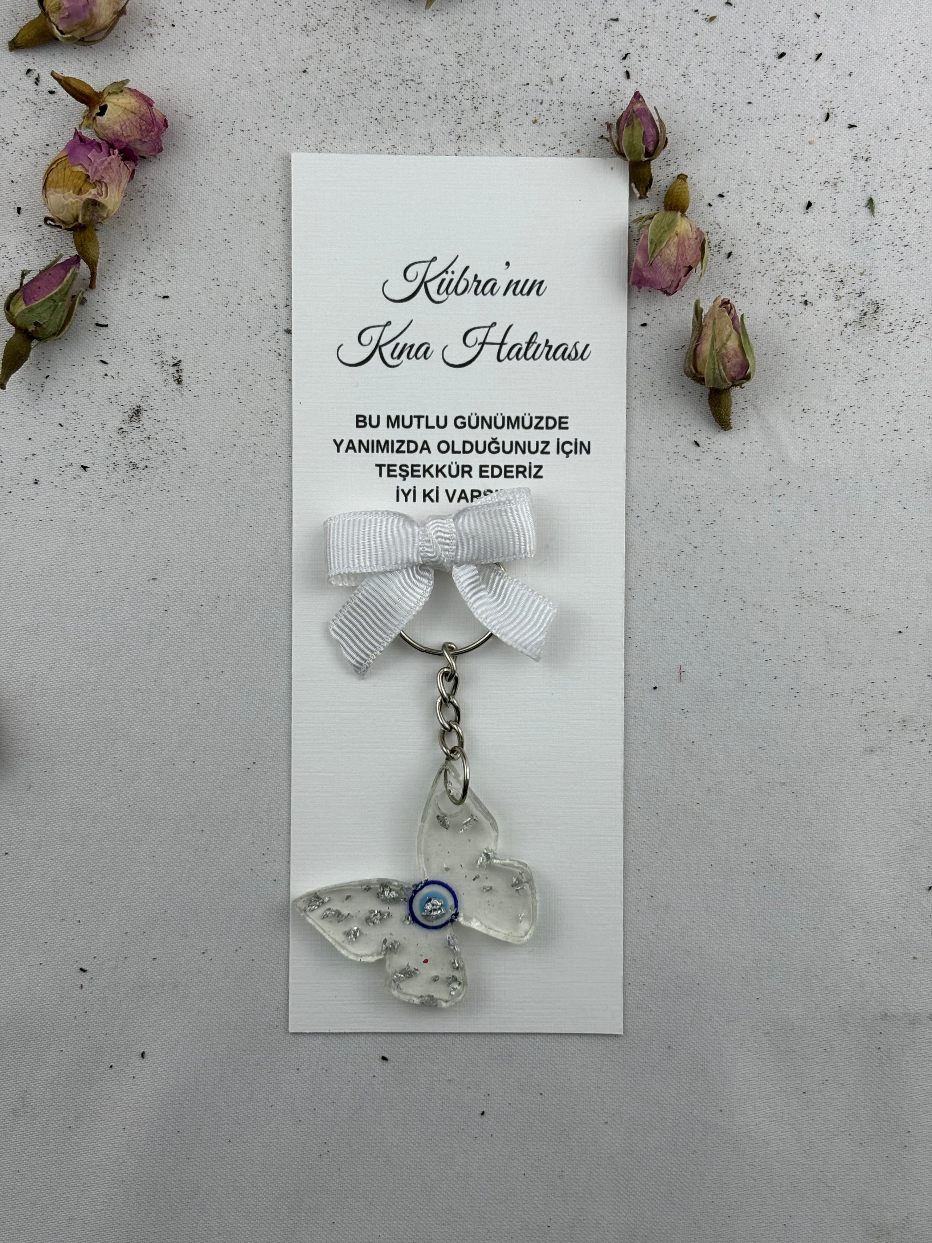 Schmetterling Epoxy Schlüsselanhänger - Verlobungsgeschenke, personalisiertes Design