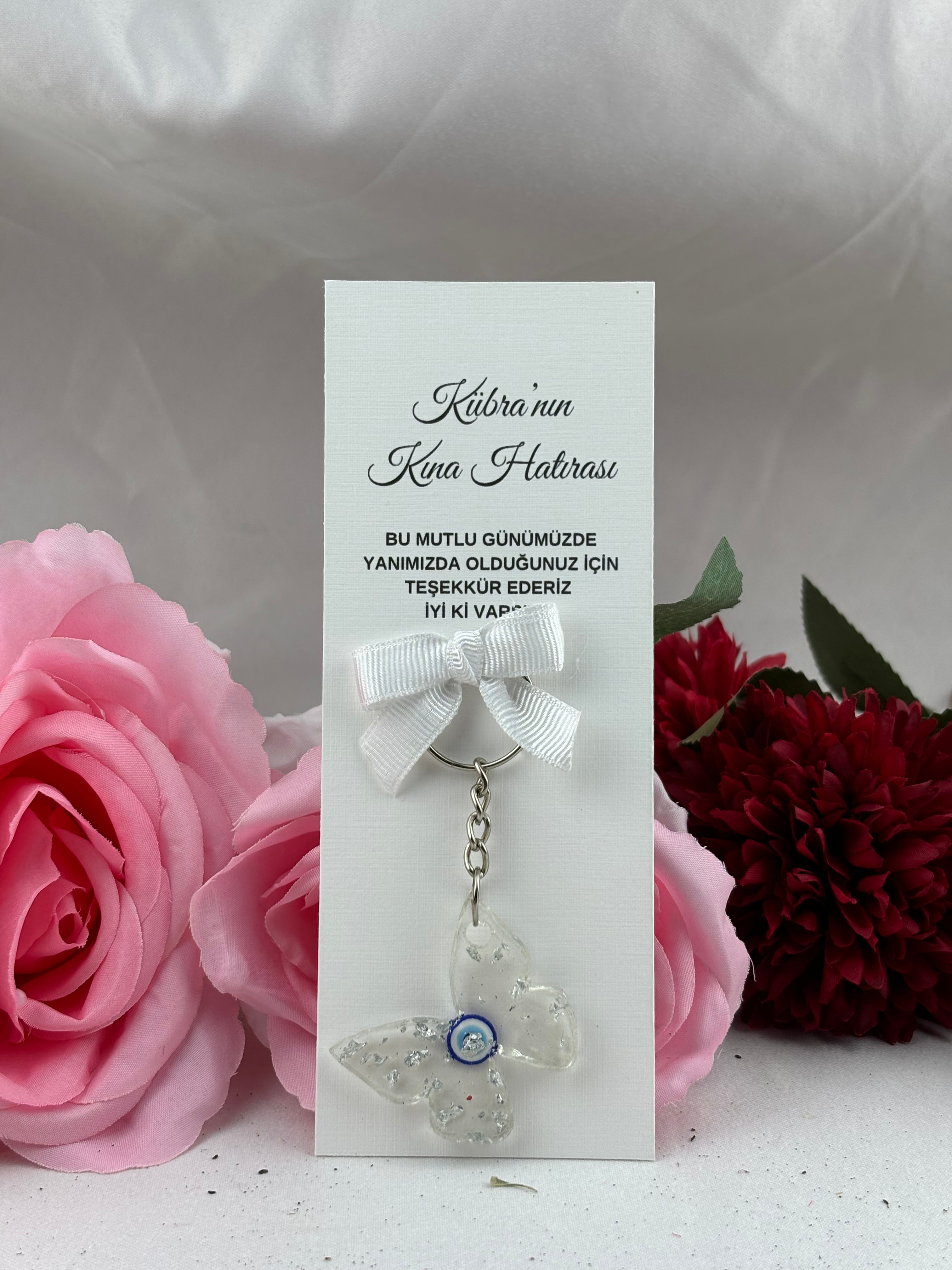 Schmetterling Epoxy Schlüsselanhänger - Verlobungsgeschenke, personalisiertes Design