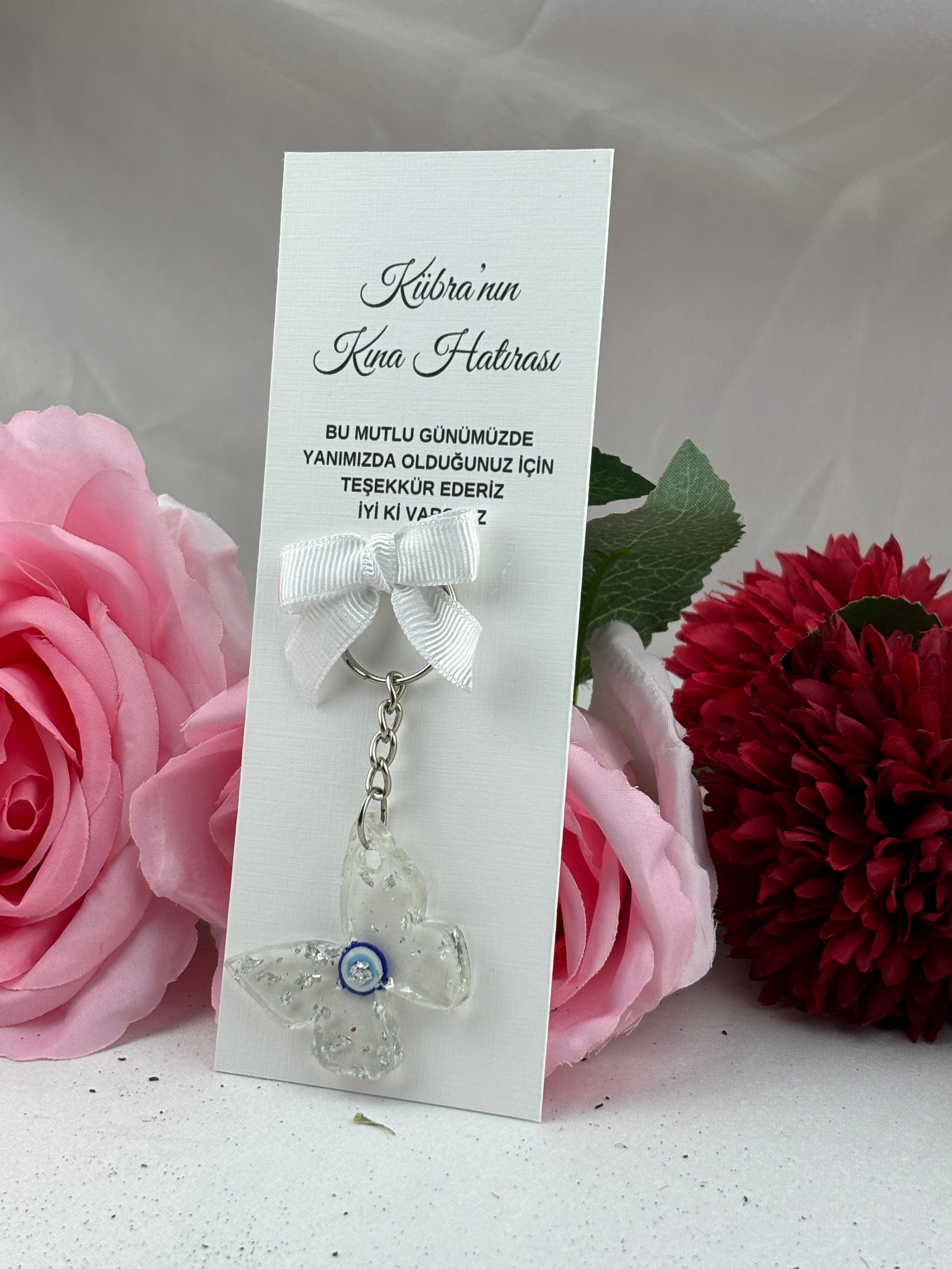 Schmetterling Epoxy Schlüsselanhänger - Verlobungsgeschenke, personalisiertes Design