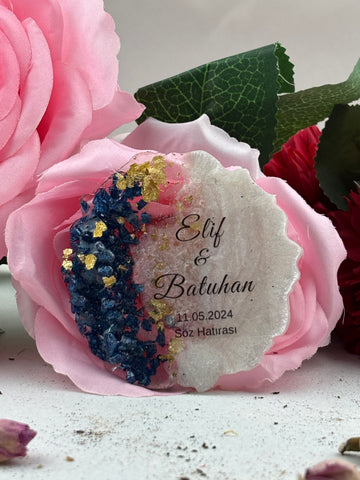 Özel Kabartmalı Epoksi Magnet - Nişan Hediyelikleri, 3 Boyutlu Tasarım