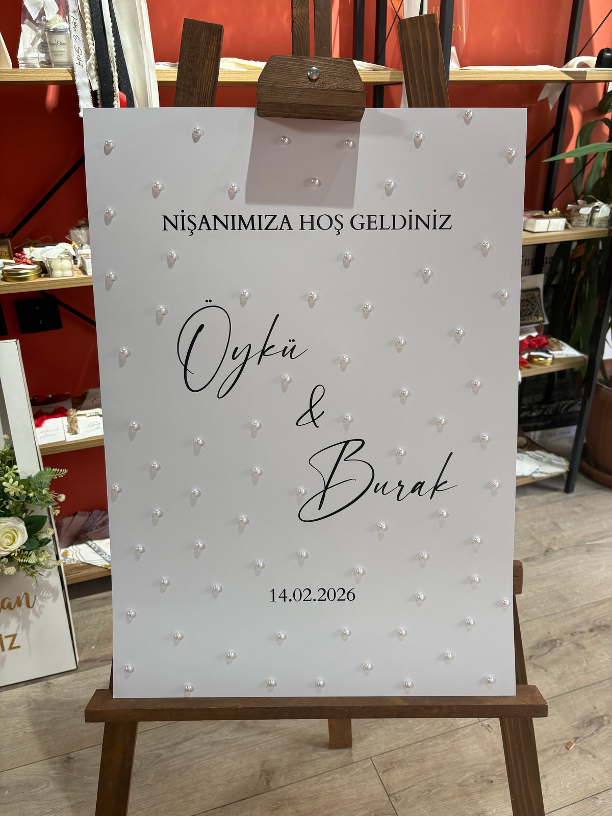 Özel İnci Detaylı Karşılama Panosu