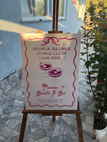 Bride to Be Karşılama Panosu – Kişiye Özel 50x70 cm