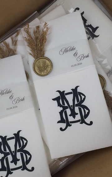 Monogram Baskılı ve Mühürlü Peçete