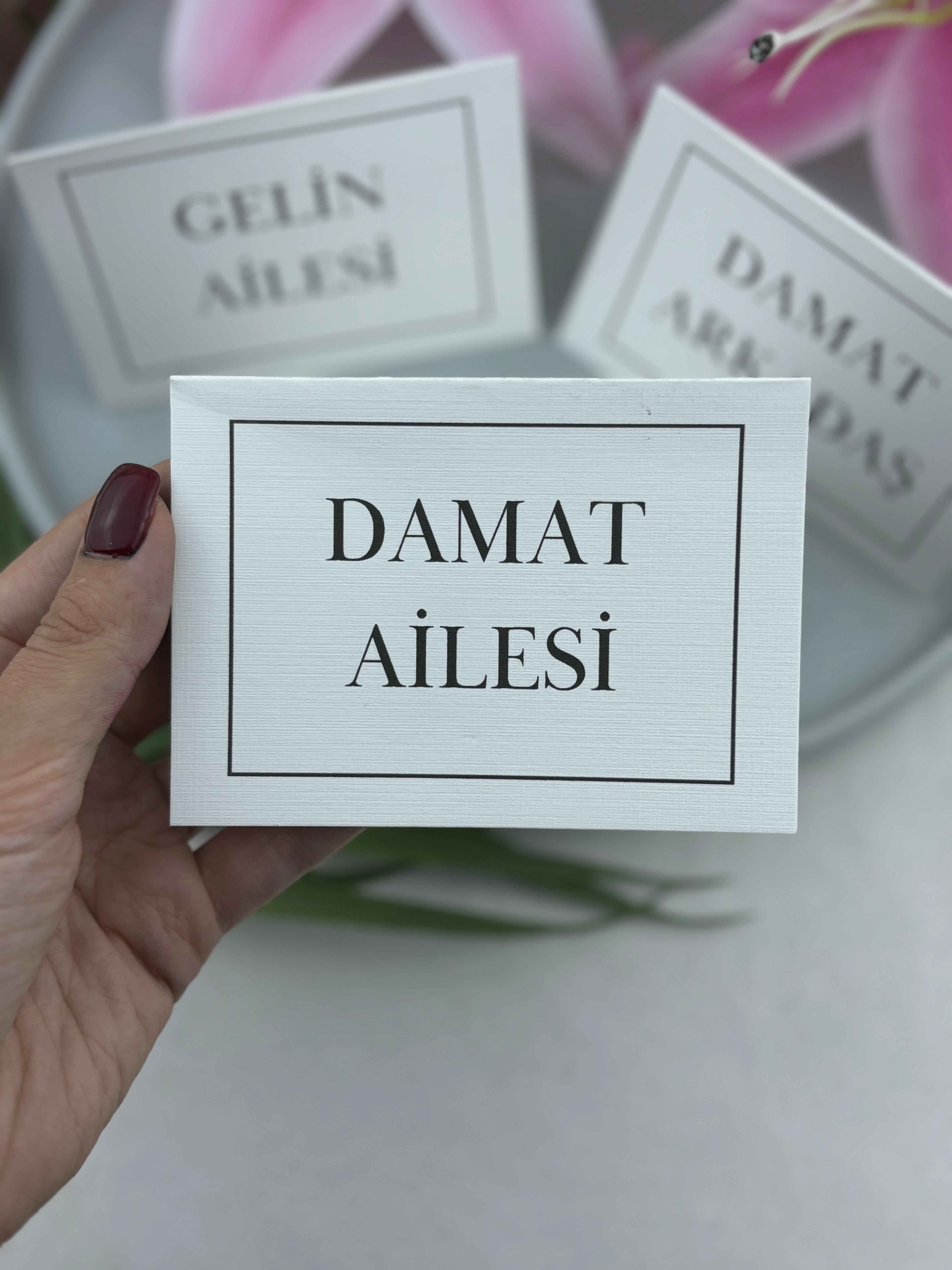 25'li hazır set kişiye özel masa isimliği, 10,5 × 7,5 cm