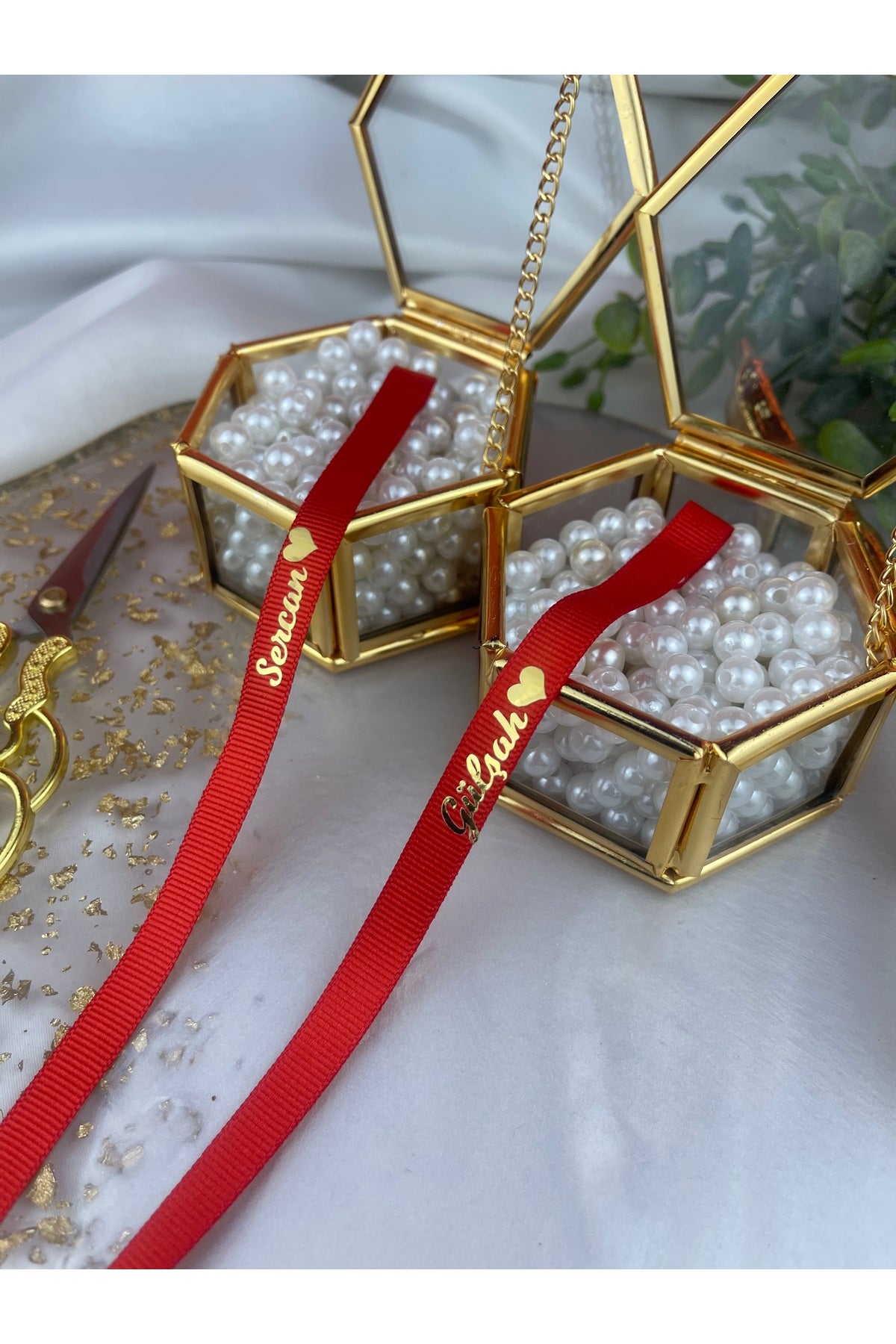 Söz ve Nişan Kurdelesi Kırmızı Gold Yazılı Grogen.