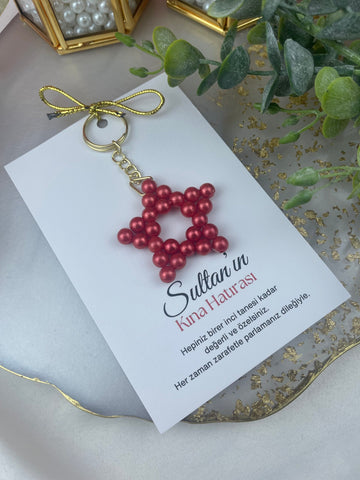 Perlenstern-Schlüsselanhänger, Verlobungsversprechen, Geschenk