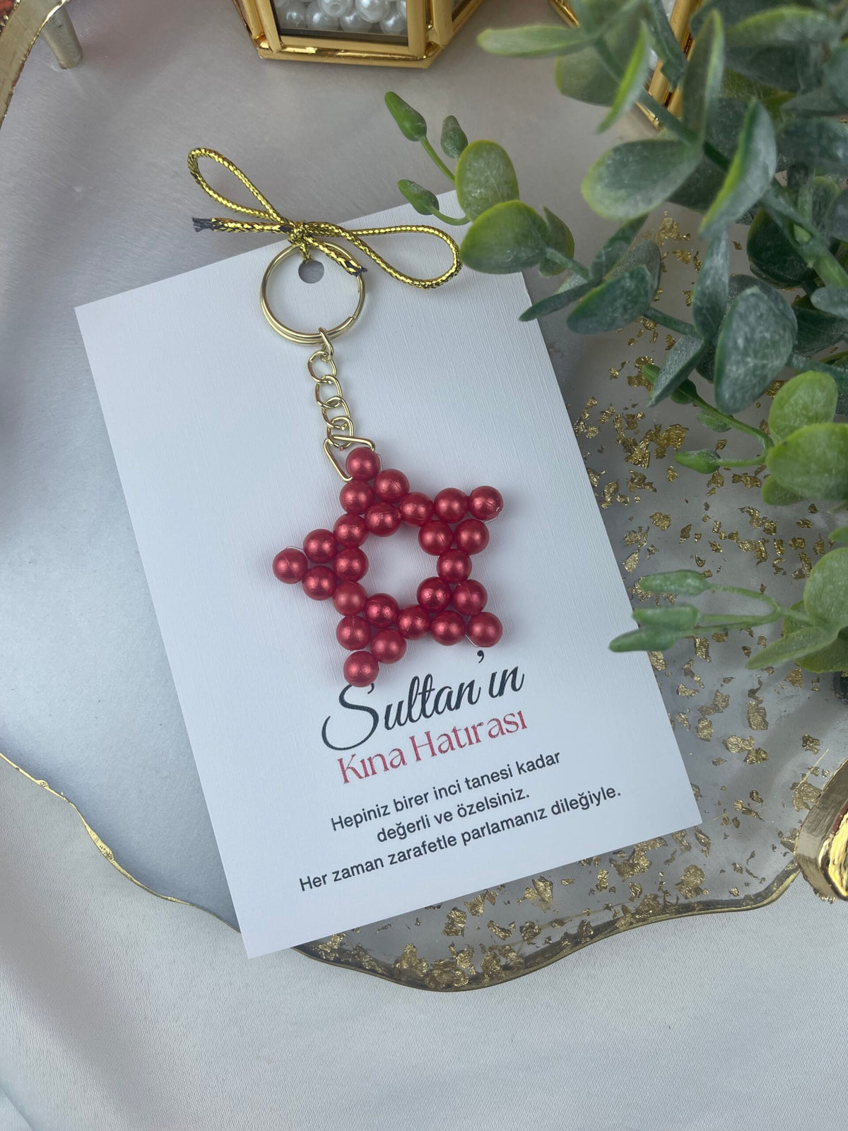 Perlenstern-Schlüsselanhänger, Verlobungsversprechen, Geschenk