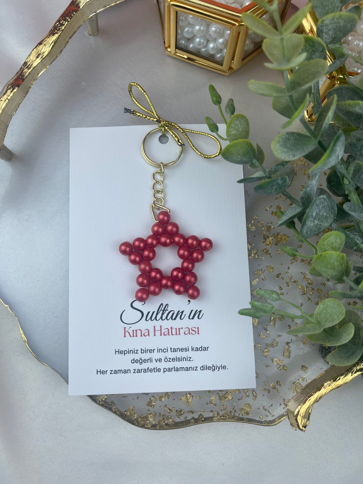 Perlenstern-Schlüsselanhänger, Verlobungsversprechen, Geschenk